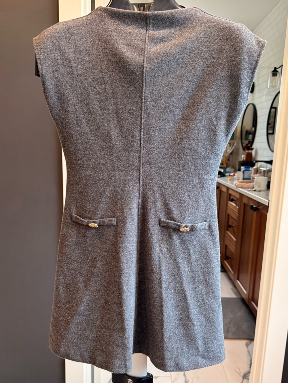 Zara sleeveless Gray Wool Blend Shift Dress